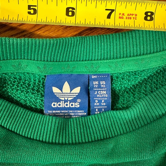 Adidas terry oversized sweatshirt.  GREEN. - Picture 5 of 6